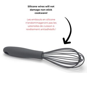 Gourmet By Starfrit 080317-006-0000 Silicone Whisk Utensils, NORMAL, Gray