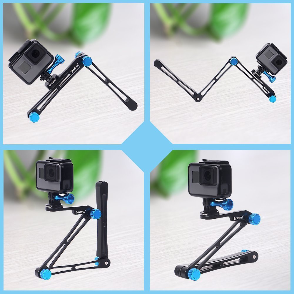 Smatree X1 Aluminium Foldable Pole 3-Way Ajustable Selfie Stick Compatible for G*Pro 12/11/MAX/10/9/8/7/6/5/4/3+/3/2018, DJI OSMO Action Camera.