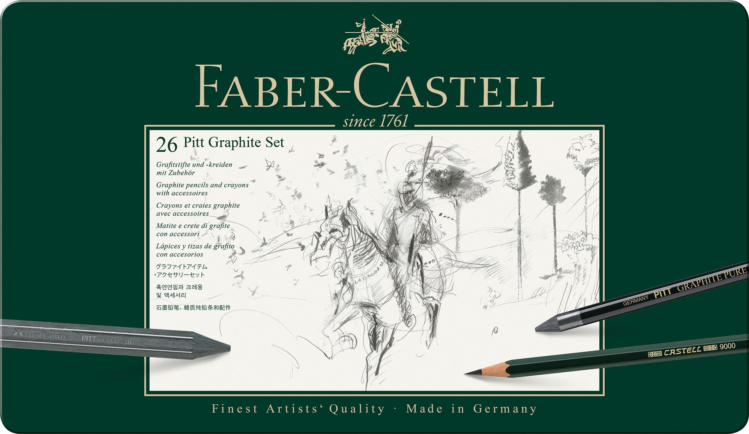 Faber-Castell 26 Piece Pitt Graphite Tin Set