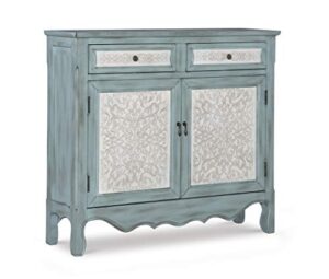 powell antique console, blue/white