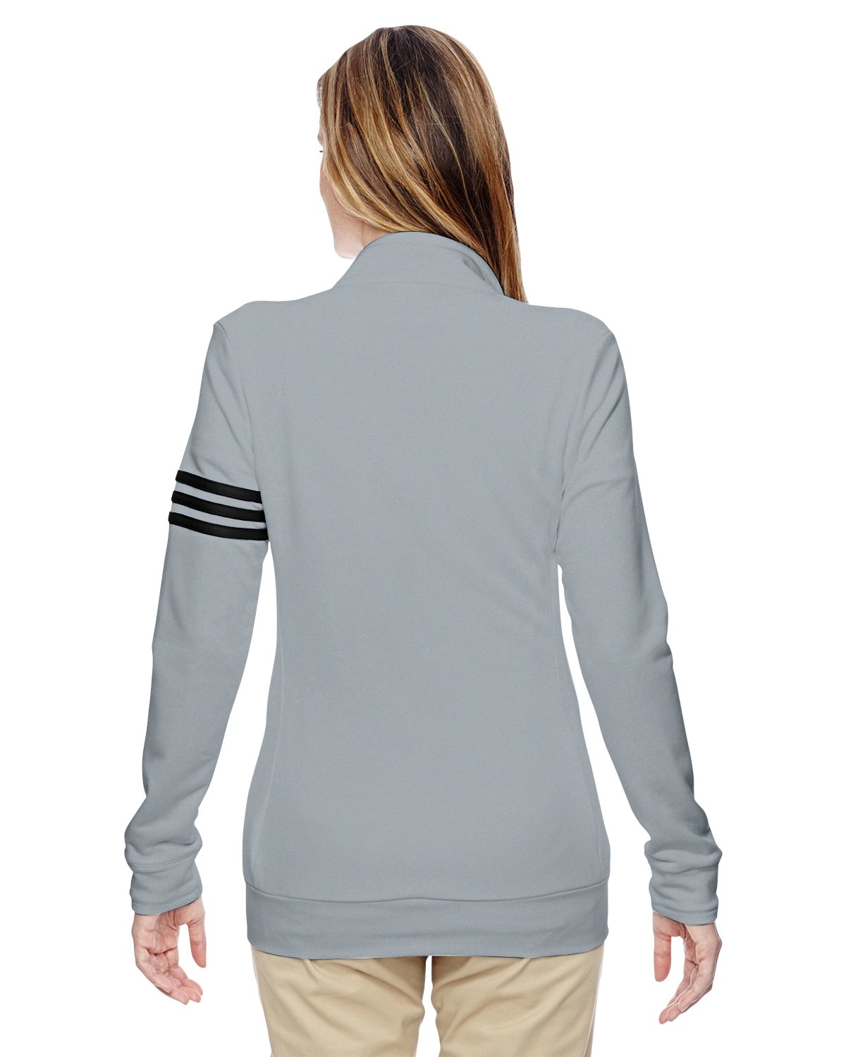 adidas Ladies' ClimaLite 3-Stripes French Terry Full-Zip Jacket, Chrome/ Black, X-Large