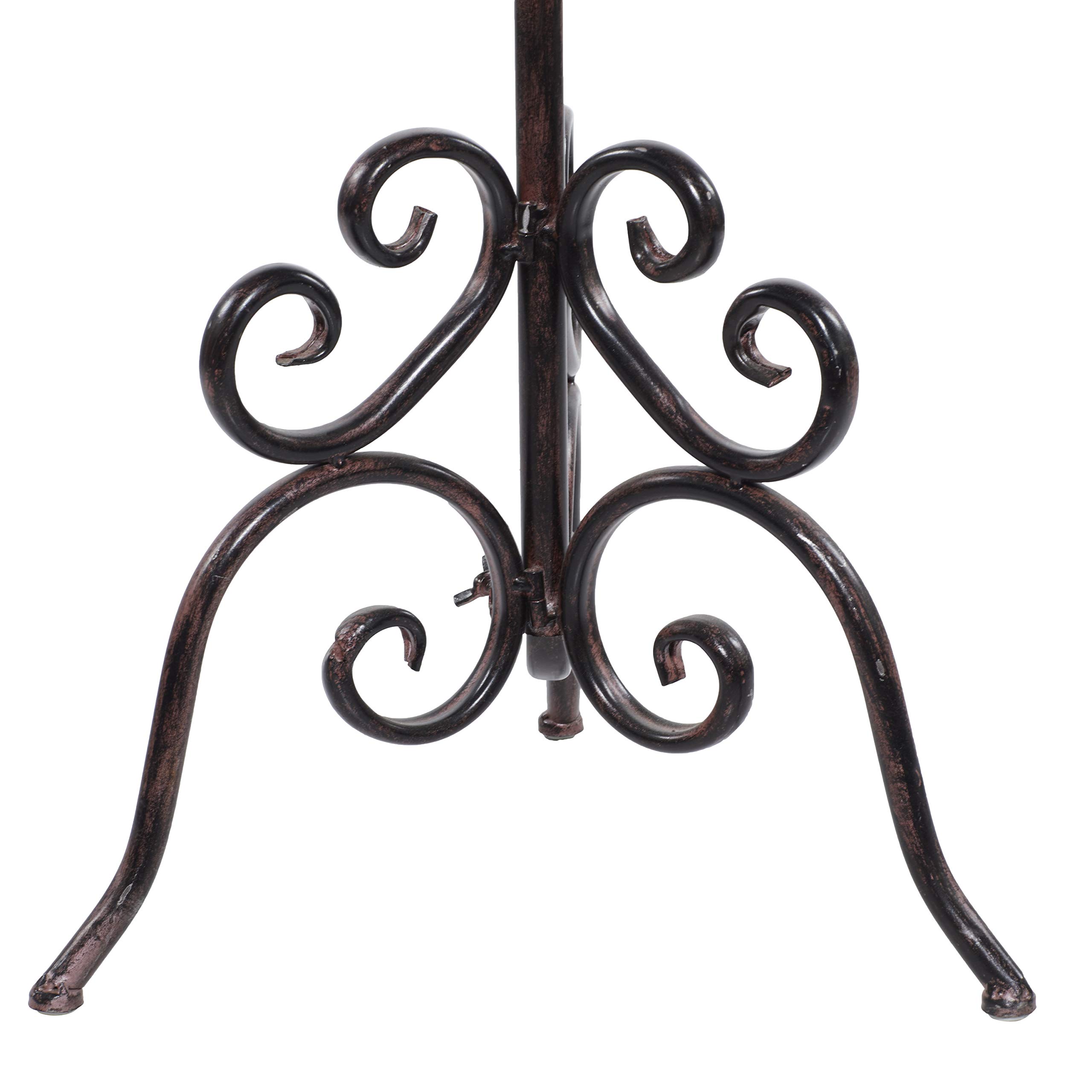 Deco 79 Metal Tall Candelabra with Scroll Designs, 19" x 19" x 61", Brown