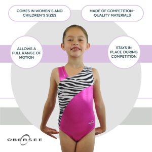 Obersee - O3GL033CL - Girl's Girls Gymnastics Leotard - Pink Zebra | Child (8-10 Years)