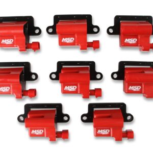 82648 MSD Ignition Coil - GM LS Blaster Series - L-Series Truck Engine - Red - 8-Pack