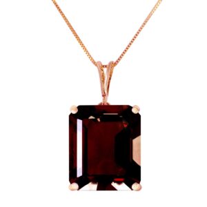 Galaxy Gold GG 14k14 Solid Rose Gold Necklace with 7.0 Carat Octagon-shaped Garnet Pendant