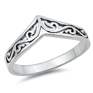 sterling silver women's celtic design cute ring promise 925 band 8mm size 8