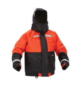 onyx deluxe flotation jacket with arcticshield technology hood, large, orange/black