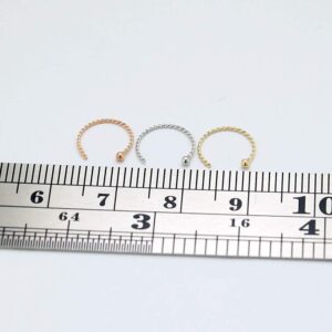 PiercingPoint 9KT Solid Yellow Gold 22 Gauge (0.6MM) - 5/16 (8MM) Length Half Nose Twister Hoop Ring Nose Jewelry