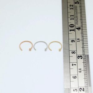 PiercingPoint 9KT Solid Yellow Gold 22 Gauge (0.6MM) - 5/16 (8MM) Length Half Nose Twister Hoop Ring Nose Jewelry