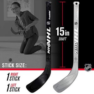 Franklin Sports NHL Youth Mini Hockey Goal + Stick Set - Kids Knee Hockey Goal, Sticks + Foam Mini Balls - (1) Goal, (2) Mini Sticks + (2) Balls Included