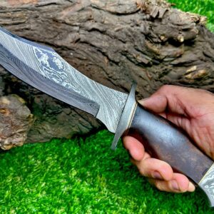 Handmade Damascus Steel 13 Inches Bowie Knife - Solid Perfect Grip Handle