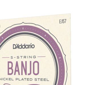 D'Addario EJ57 Nickel 5-String Banjo Strings, Custom Medium, 11-22