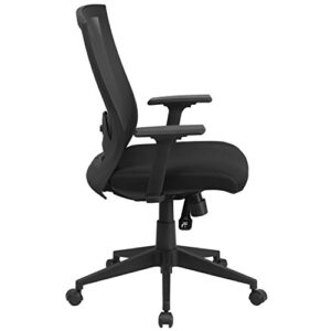 Flash Furniture Cleo Mid-Back Black Mesh Executive Swivel Ergonomic Office Chair with Back Angle Adjustment and Adjustable Arms