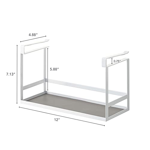 YAMAZAKI Home Under Shelf Spice Rack and Organizer for Kitchen Cabinets | Steel | Undershelf Solution, One Size, White