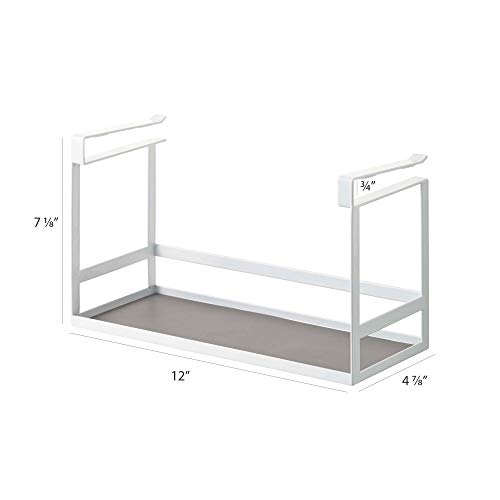 YAMAZAKI Home Under Shelf Spice Rack and Organizer for Kitchen Cabinets | Steel | Undershelf Solution, One Size, White