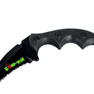 Lastworld 5.75" Zomb-War Boot Skinner Sharp Blade Knife with Sheath (Black)