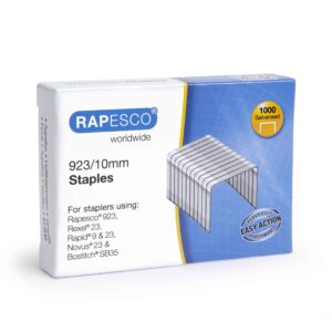 rapesco 1237 923/10mm galvanised staples, box of 1,000