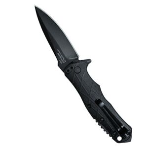 Kershaw RJ Tactical 3.0 Pocketknife, 3" 8Cr13MoV Stainless Steel Drop Point Plain Edge Blade, One-Handed Assisted Flipper Opening EDC,Black