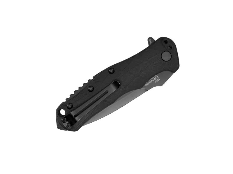 Kershaw RJ Tactical 3.0 Pocketknife, 3" 8Cr13MoV Stainless Steel Drop Point Plain Edge Blade, One-Handed Assisted Flipper Opening EDC,Black