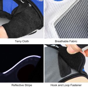 INBIKE 5mm Gel Pad Half Finger Bike Bicycle Cycling Gloves Blue Large