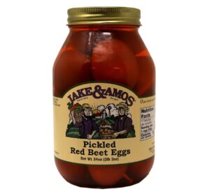 jake & amos red beet pickled eggs, 32 oz. jar (pack of 2)