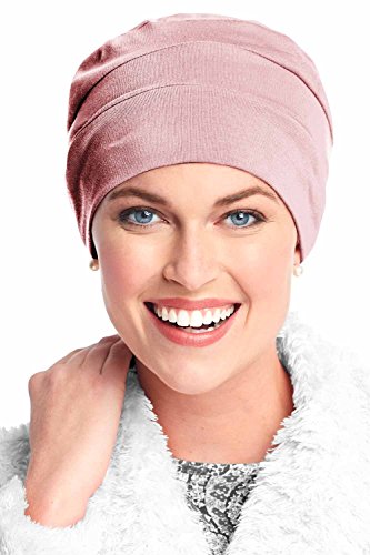 Headcovers Unlimited Three Seam Cotton Sleep Cap-Caps for Women with Chemo Cancer Hair Loss Pink Blush