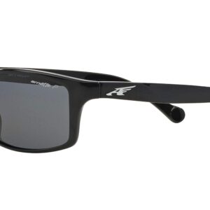 Arnette AN4207 Boiler Rectangular Sunglasses, Black/Grey Polarized, 61 mm