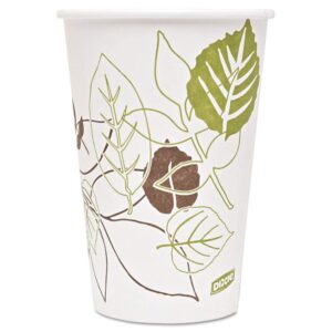 dixie pathways paper hot cups, leaves, 16 oz, carton of 1,000