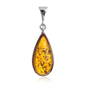 ian and valeri co. amber sterling silver large drop pendant