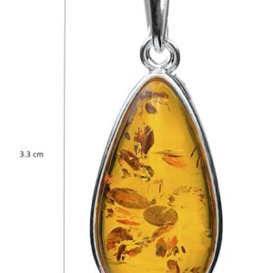 Ian and Valeri Co. Amber Sterling Silver Classic Pendant Necklace 18 Inches