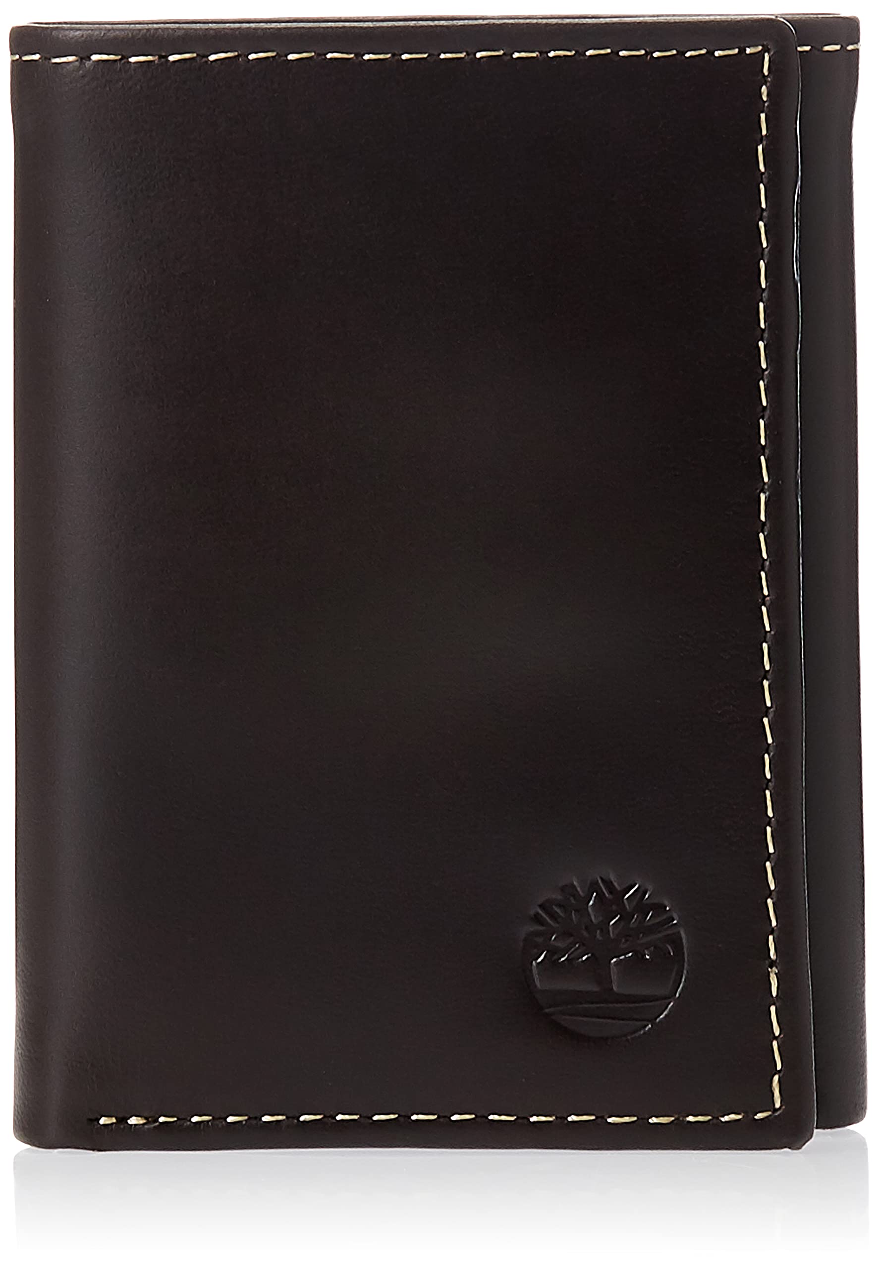 Timberland mens Leather Trifold Wallet With Id Window, Brown (Cloudy), One Size