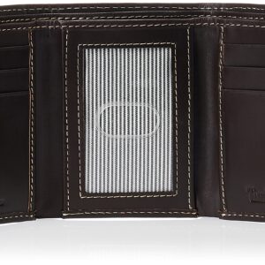 Timberland mens Leather Trifold Wallet With Id Window, Brown (Cloudy), One Size