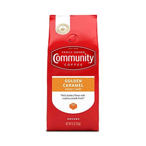 Community Coffee Golden Caramel Flavored 12 Ounces, Medium Roast Ground Coffee, 12 Ounce Bag (Pack of 1)