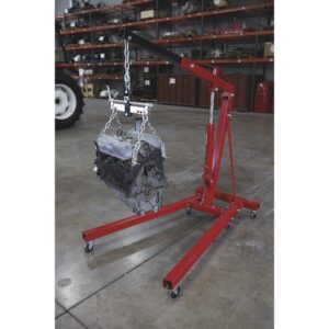 Strongway Hydraulic Engine Hoist with Load Leveler - 2-Ton Capacity, 1in.-82 5/8in. Lift Range