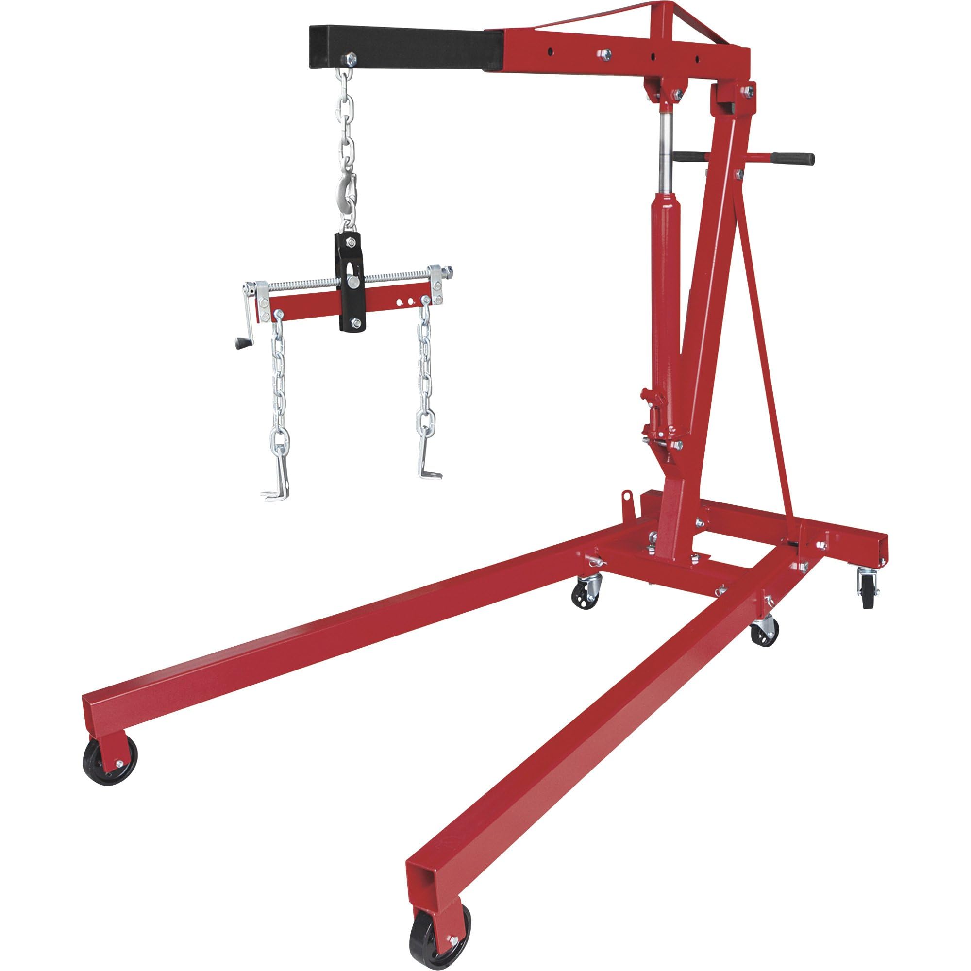 Strongway Hydraulic Engine Hoist with Load Leveler - 2-Ton Capacity, 1in.-82 5/8in. Lift Range