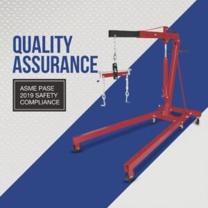 Strongway Hydraulic Engine Hoist with Load Leveler - 2-Ton Capacity, 1in.-82 5/8in. Lift Range