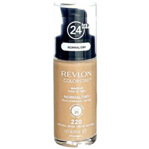 revlon colorstay for normal/dry skin makeup, natural beige [220] 1 oz (pack of 2)