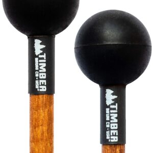 Timber Drum Co. Soft Rubber Percussion Mallets for Tongue Drum or Keyboard Music, Birch Handles 15.25"