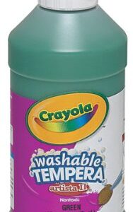 Crayola Artista II Washable Liquid Tempera Paint, Set of 12, 16oz , Assorted Colors (54-8216)