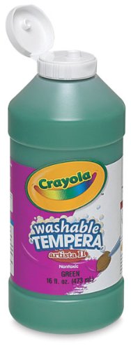 Crayola Artista II Washable Liquid Tempera Paint, Set of 12, 16oz , Assorted Colors (54-8216)