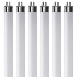 KOR (Pack of 6) F8T5/CW - T5 Fluorescent 4100K Cool White - 8 Watt - 12" Super Long Life Light Bulbs