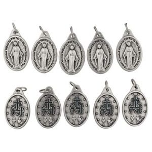 lot of 100 miraculous medal 1" charms with jump rings included - mary our lady of grace