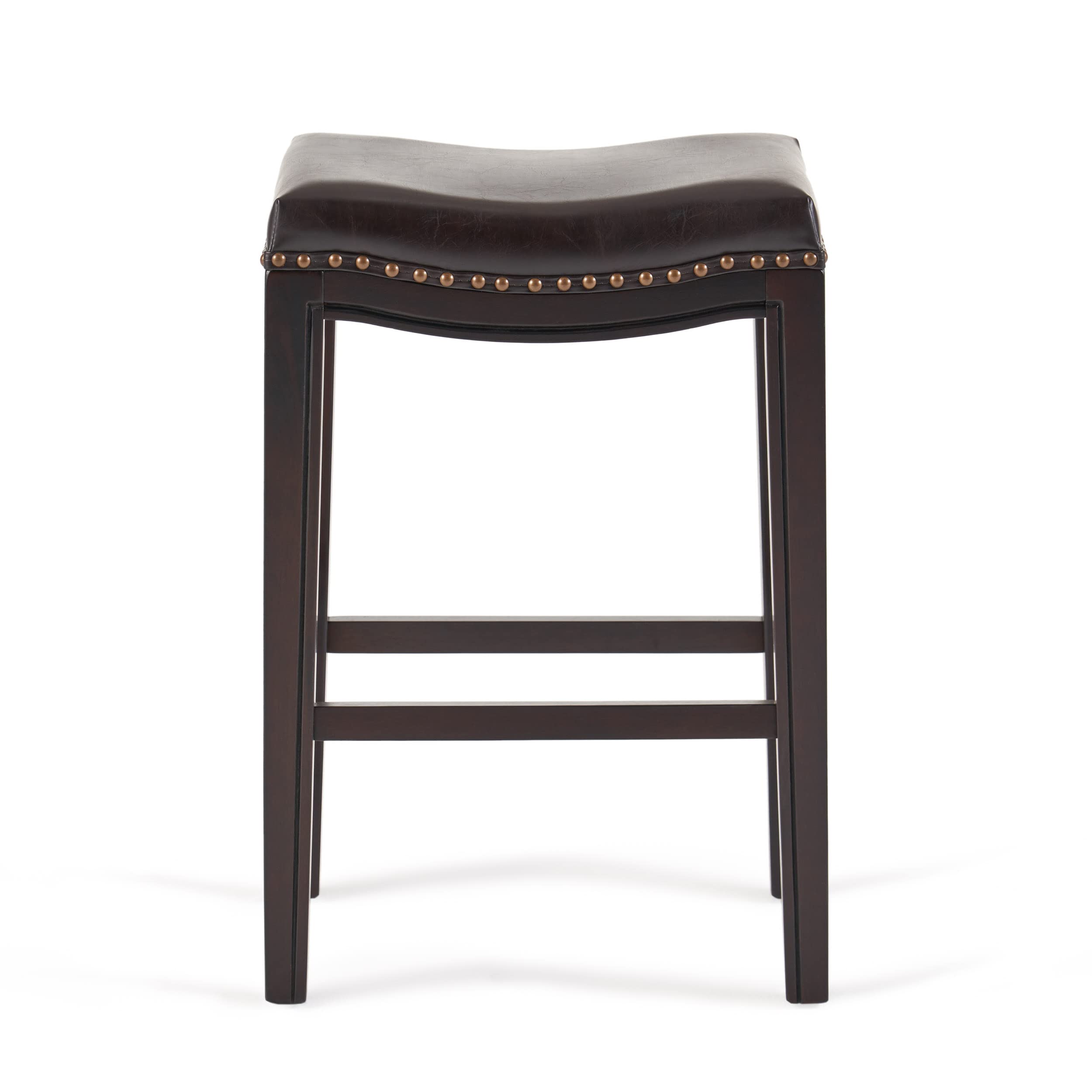 Christopher Knight Home Avondale Backless Faux Leather Counter Stools, 2-Pcs Set, Brown