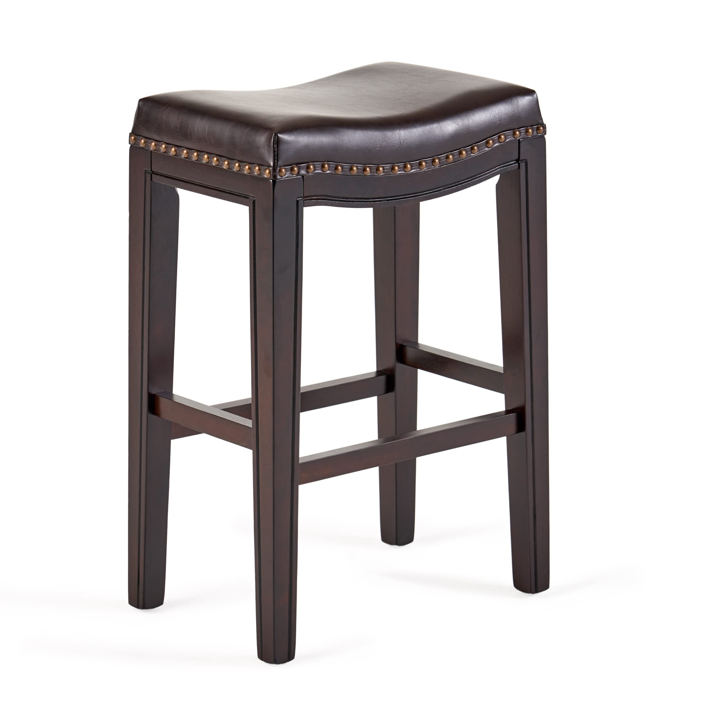 Christopher Knight Home Avondale Backless Faux Leather Counter Stools, 2-Pcs Set, Brown