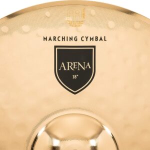 Meinl 18” Arena Marching Cymbal Pair with Straps - Professional Bronze Alloy Brilliant Finish - Made In Germany, 2-YEAR WARRANTY (MA-AR-18)