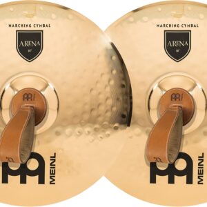 Meinl 18” Arena Marching Cymbal Pair with Straps - Professional Bronze Alloy Brilliant Finish - Made In Germany, 2-YEAR WARRANTY (MA-AR-18)