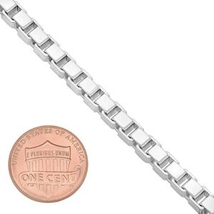 4.5mm Solid .925 Sterling Silver Square Box Chain Bracelet, 9 inches