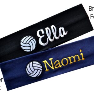 Funny Girl Designs Personalized Monogrammed Embroidered Volleyball Patch Cotton Stretch Headband