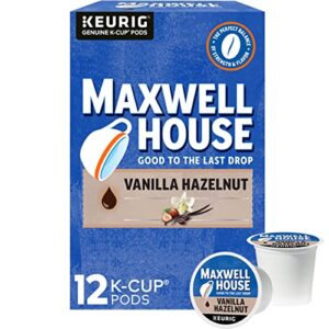 maxwell house vanilla hazelnut medium roast k-cup coffee pods (12 count)