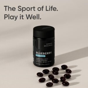 Sports Research Whole Fruit Blueberry Concentrate Made from Organic Blueberries - Non-GMO & Gluten Free (60 Liquid Softgels)